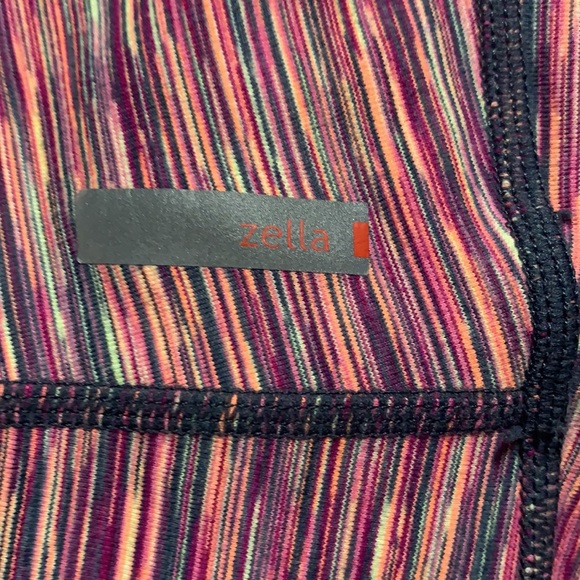 ZELLA pink multicolor striped yoga leggings XS full length compression like new - Picture 8 of 11